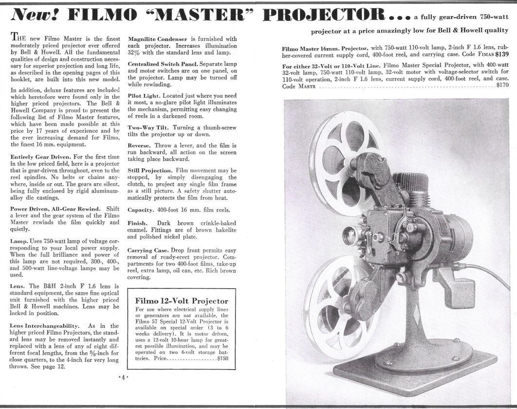 Vintage Filmo Master Projector Ad